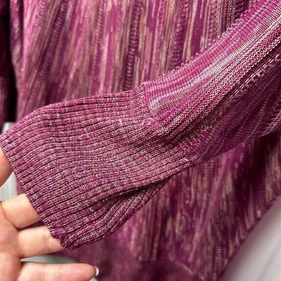 Cache Sweater Womens Medium Maroon Sheer Knit Pullover Y2K Early 2000s - Picture 5 of 8